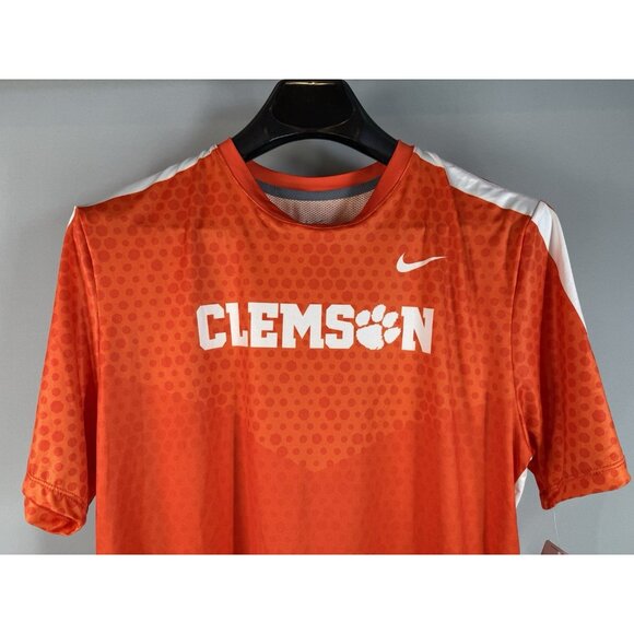 Nike NEW Clemson Tigers NCAA Mens M Sample Orange Vented Training Run T-Shirt - Picture 2 of 13